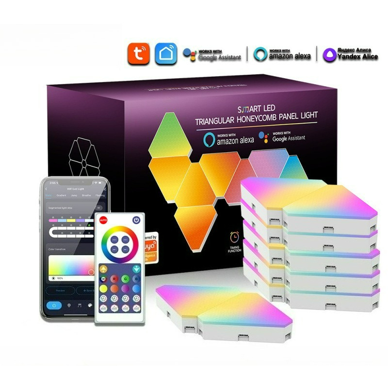 Tuya WiFi RGB Triangle Quantum - Smart Garden Light Controller ulasan dan harga