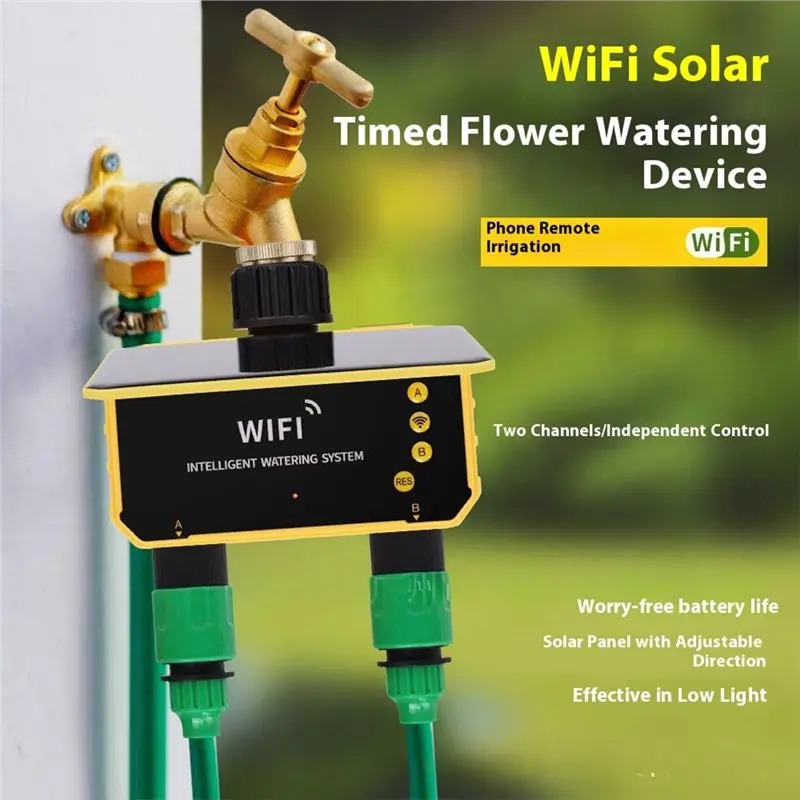 1/2 Outlets WIFI Solar Irrigat - Smart Garden Tap Timer ulasan dan harga