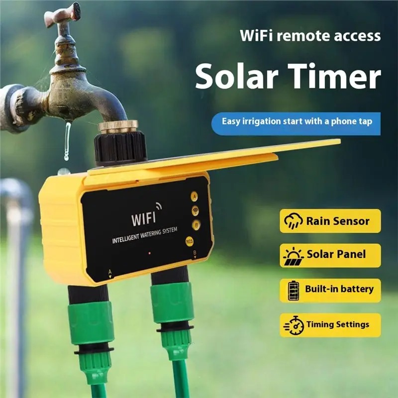 1/2 Outlets WIFI Solar Irrigat - Smart Garden Tap Timer ulasan dan harga