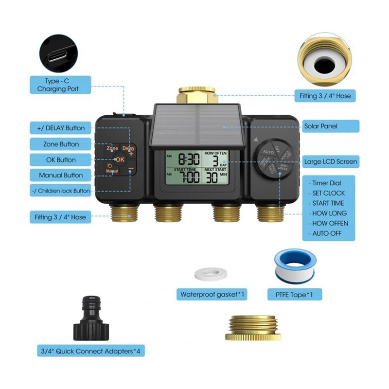 ABYN-Solar Irrigation Timer Au - Smart Garden Tap Timer ulasan dan harga