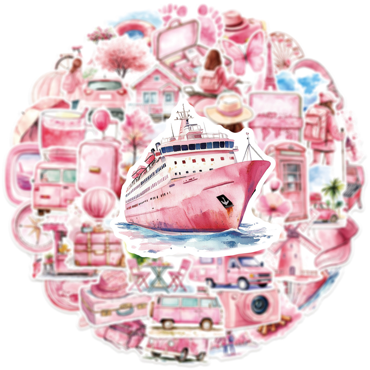 50-100 PCS Pink Watercolor Out - Garden Journal Planner ulasan dan harga