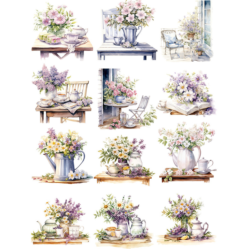 12Pcs/Pack Garden Afternoon Te - Garden Journal Planner ulasan dan harga