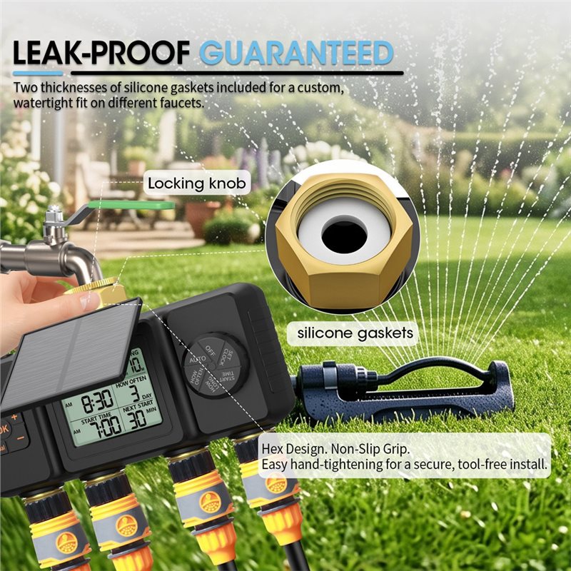 AB42-Solar Irrigation Timer Au - Smart Garden Tap Timer ulasan dan harga