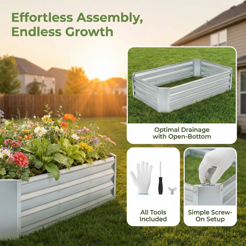 Large Bottomless Galvanized Ga - Smart Garden Storage ulasan dan harga
