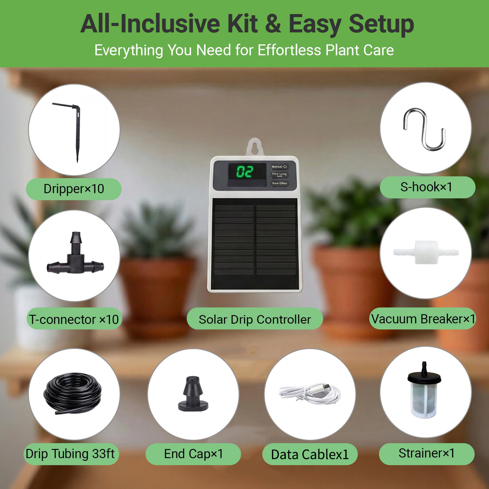 Upgraded Solar Drip Irrigation - Smart Garden Auk ulasan dan harga