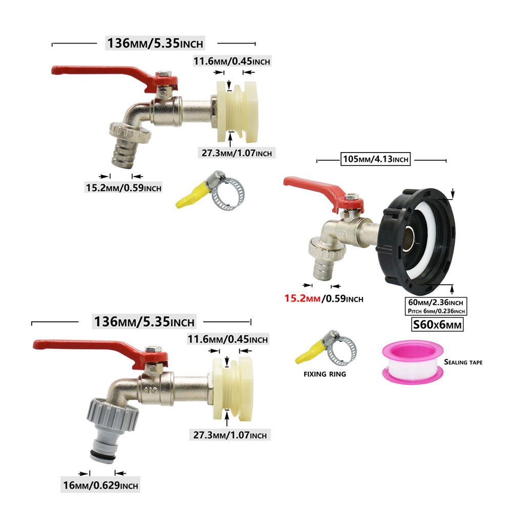 IBC Tank Tap Adapter Nipple S6 - Smart Garden Tap ulasan dan harga
