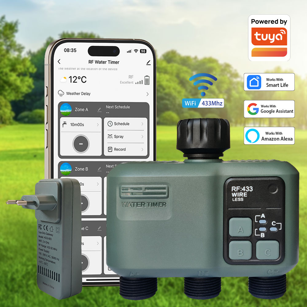 Tuya Wifi+RF433 3-outlet Water - Smart Garden Irrigation ulasan dan harga